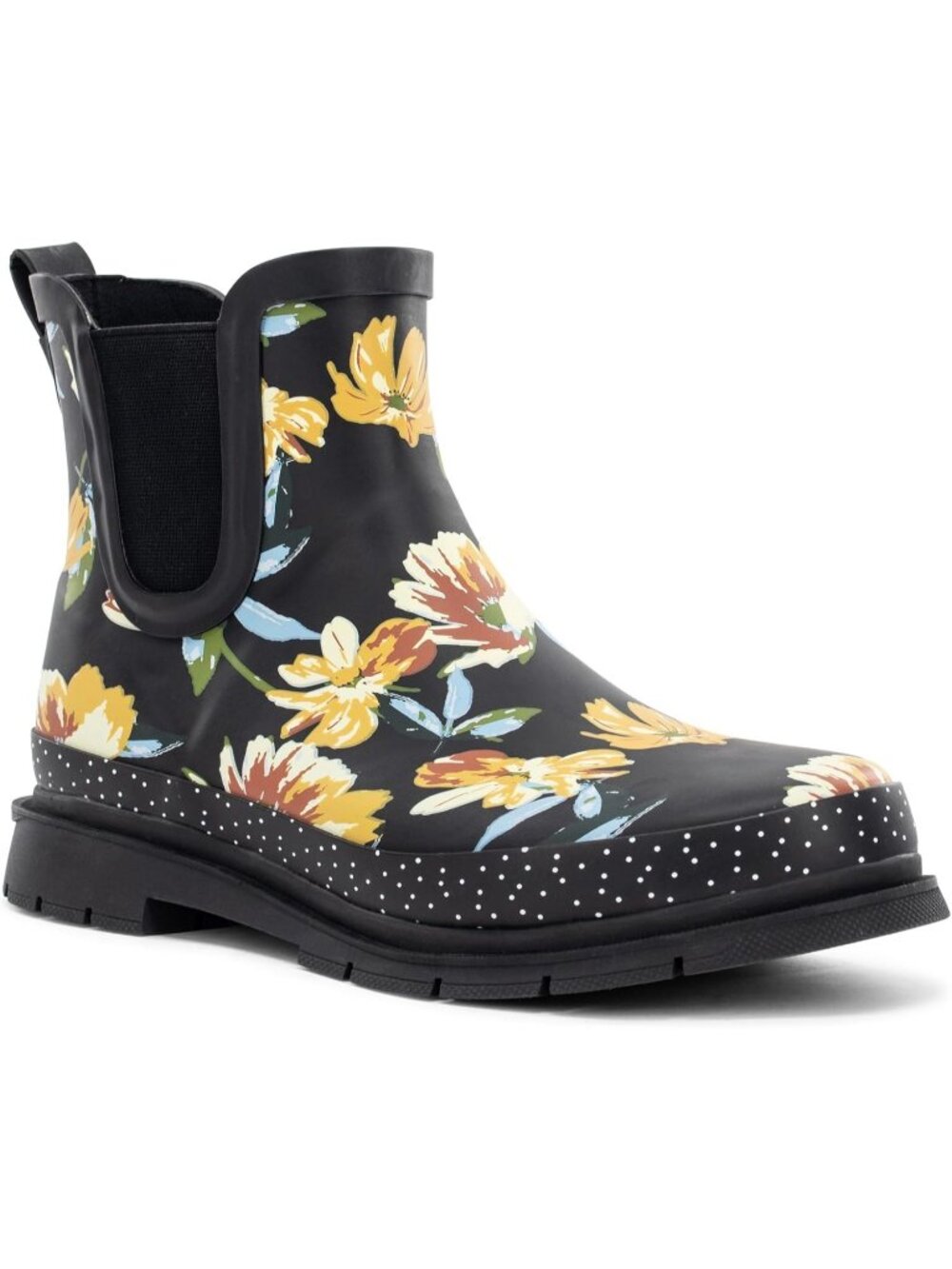 Women's Floral Rain Boot with Fun Prints Slip-on with Rubber Sole Ankle Boot